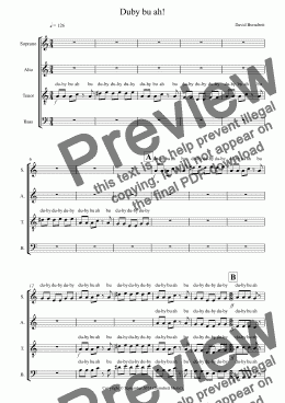 page one of Duby bu ahh! (SATB) for Choir