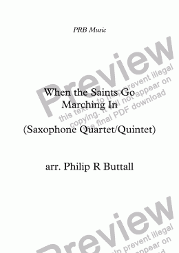 page one of When the Saints Go Marching In (Saxophone Quartet / Quintet)