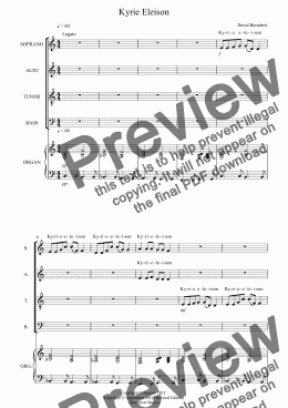 page one of Kyrie Eleison for Choir (SATB) and Keyboard