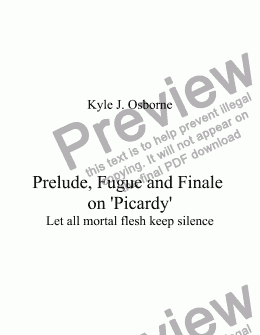 page one of Prelude, Fugue and Finale on 'Picardy'