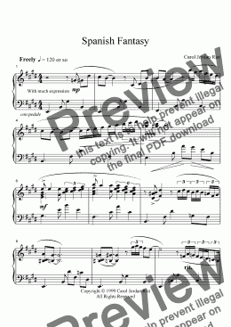 page one of Spanish Fantasy (piano)