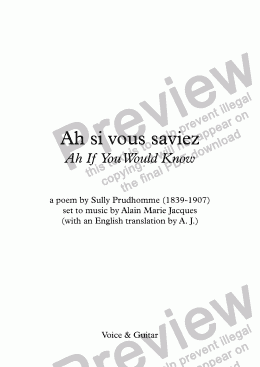 page one of Ah si vous saviez... (A. Jacques - Sully Prudhomme) - bilingual