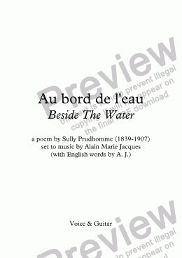 page one of Au bord de l’eau (A. Jacques / Sully Prudhomme) - bilingual
