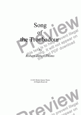 page one of   Song of the Troubadour