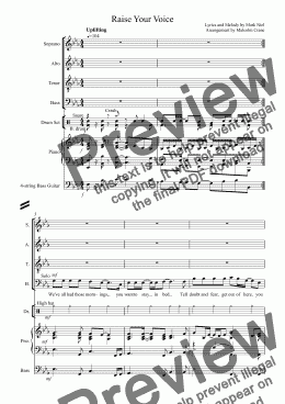 page one of Raise Your Voice (Full Score)