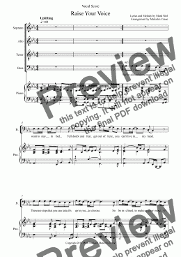 page one of Raise Your Voice (Vocal Score)