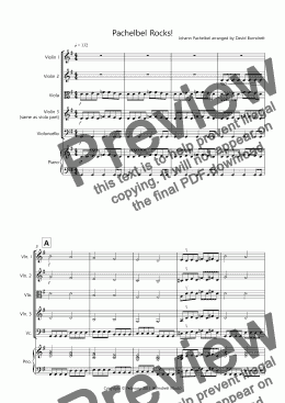 page one of Pachelbel Rocks! for String Quartet