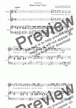 page one of Raise Your Voice (School Choir. Vocal Score)