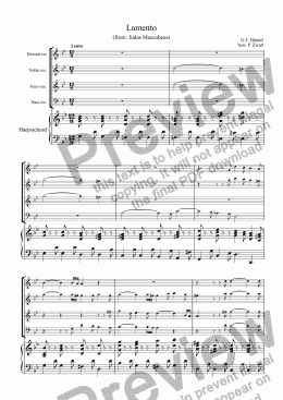 page one of Lamento (Händel)