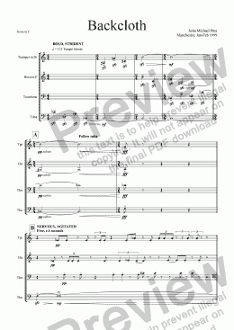 page one of Backcloth (brass quartet) [1999]