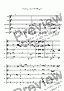 page one of Grieg: Wedding-Day at Troldhaugen (arr. wind quintet)