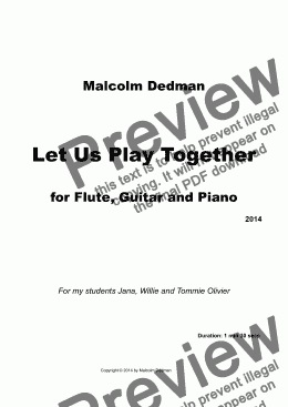 page one of Let Us Play Together
