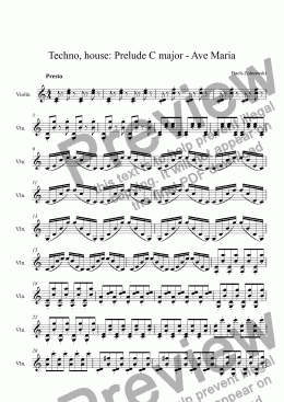 page one of Techno, house: Prelude C major - Ave Maria
