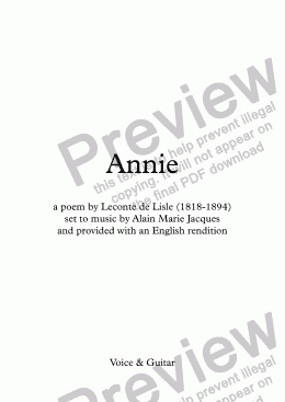 page one of Annie (A. Jacques / Leconte de Lisle) - bilingual