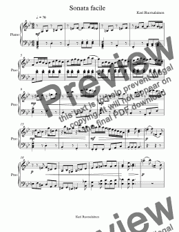 page one of Sonata facile