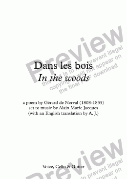 page one of Dans les bois (A. Jacques / Nerval) - bilingual