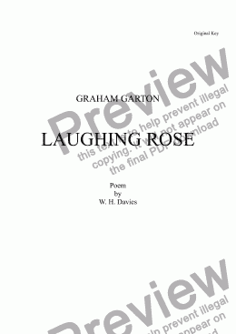 page one of SONG - LAUGHING ROSE for Tenor Voice and Piano Words: W. H. Auden  