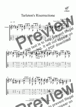 page one of Tarleton’s Riserrectione for solo guitar