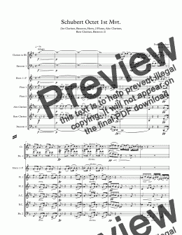 page one of Schubert Octet 1st Mvt.