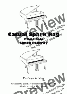 page one of Casual Spark Rag for piano solo