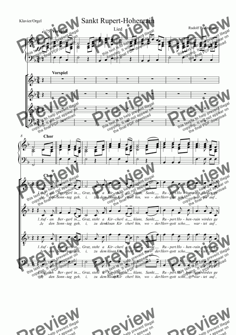 page one of Sankt Rupert-Hohenrain Lied