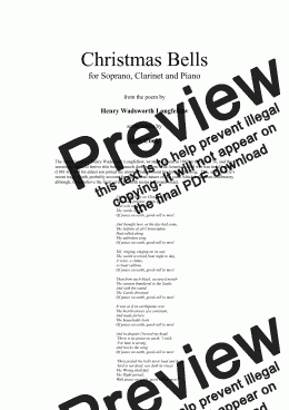 page one of Christmas Bells - Longfellow (Soprano, Clarinet and Piano)