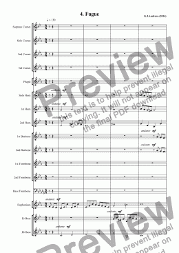 page one of Suite for Brass Band: 4.Fugue