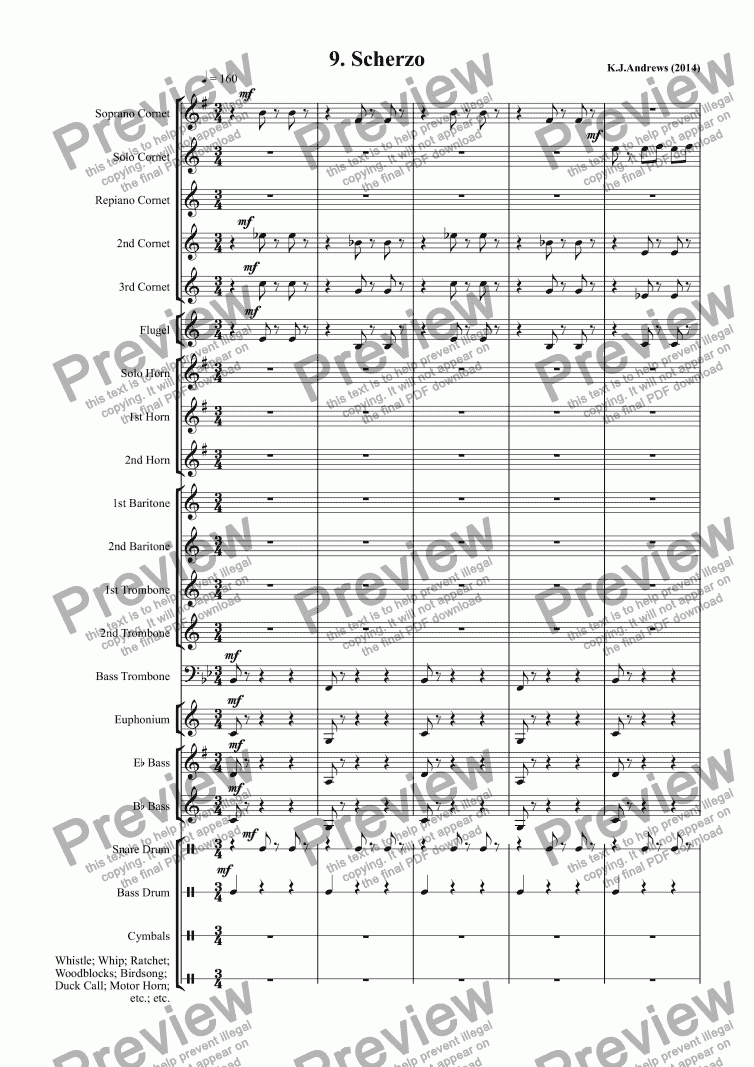 page one of Suite for Brass Band: 9.Scherzo