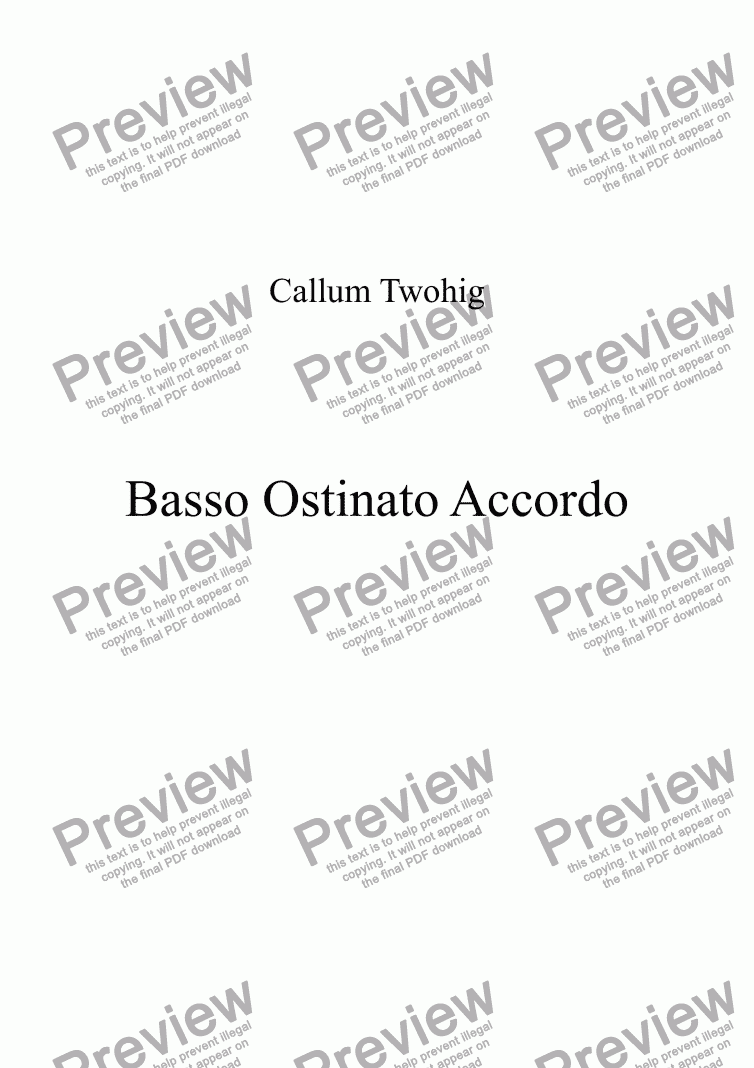 page one of Basso Ostinato Accordo