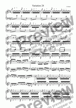 page one of J.S.Bach -  Goldberg Variations 28