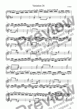 page one of J.S.Bach - Goldberg Variations 26