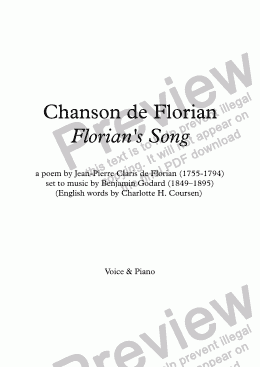 page one of Chanson de Florian (B. Godard / Claris de Florian) - bilingual
