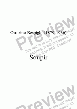 page one of Soupir (Respighi - Sully Prudhomme)