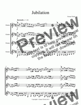 page one of Jubilation Guitar Quartet