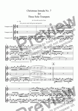 page one of Christmas Intrada No. 7  for   Three Solo Trumpets