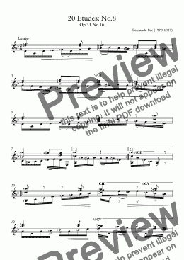 page one of 20 Etudes: No.8