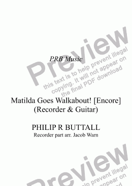 page one of Matilda Goes Walkabout! (Recorder & Guitar) [Encore]