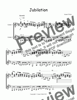 page one of Jubilation Guitar Duet
