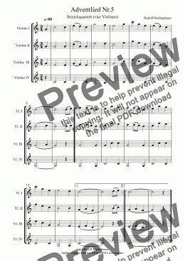 page one of Adventlied Nr.5 (4 Violinen)