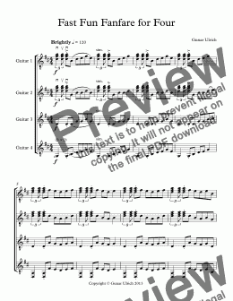 page one of Fast Fun Fanfare for Four-Guitar Quartet