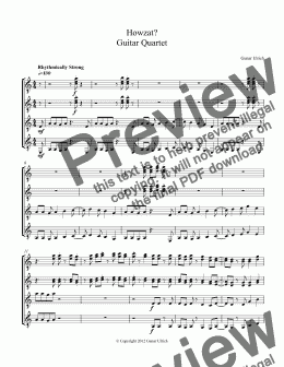 page one of Howzat?  Guitar Quartet