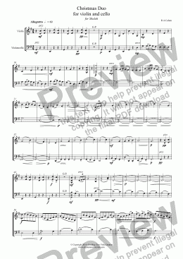 page one of CHRISTMAS DUO - for violin and cello