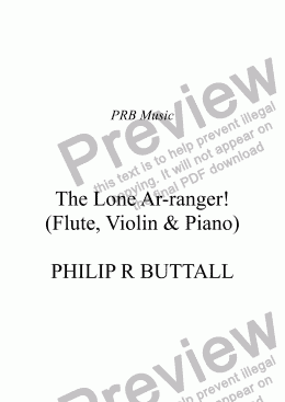 page one of The Lone Ar-ranger! (Flute, Violin & Piano)