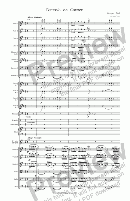 page one of Bizet Carmen Fantasy for flute