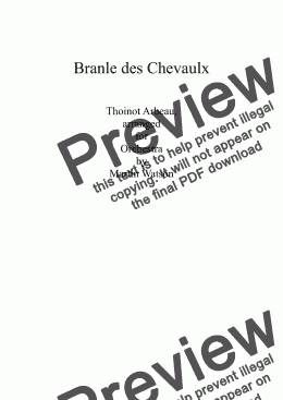 page one of Branle des Chevaulx for Orchestra