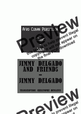 page one of Jimmy Delgado and Friends - Tempo Cha cha/Son Montuno - Solo Timbal 