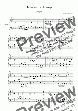 page one of ’Du meine Seele singe’ Choral Vorspiel (1)