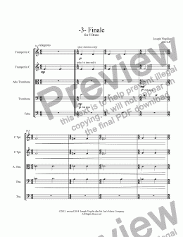 page one of 000:007 Opus:  3. Introduction, Allegro, & Finale for 5 Brass Instruments