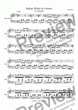 page one of Italian Waltz in F minor