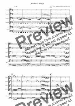 page one of Pachelbel Rocks! for Violin Quartet